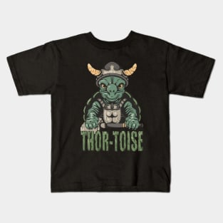 Thor-Toise Viking Turtle Lover Nordic Kids T-Shirt